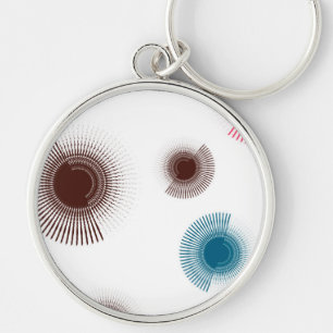 Colourful, cool, trend urban brush strokes circles key ring