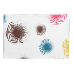 Colourful, cool, trend urban brush strokes circles pillowcase