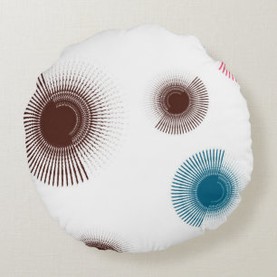Colourful, cool, trend urban brush strokes circles round cushion
