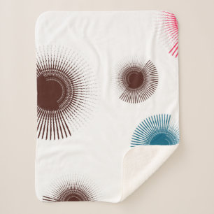 Colourful, cool, trend urban brush strokes circles sherpa blanket