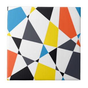 Colourful, cool, trendy, modern geometric shapes ceramic tile