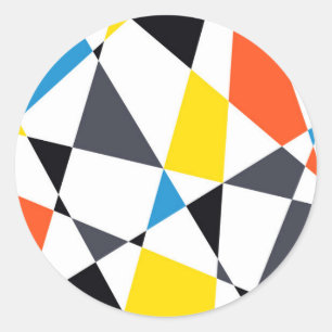 Colourful, cool, trendy, modern geometric shapes classic round sticker