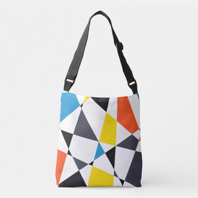 Colourful, cool, trendy, modern geometric shapes crossbody bag (Front)