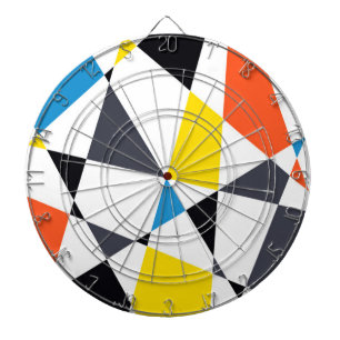 Colourful, cool, trendy, modern geometric shapes dartboard
