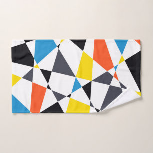 Colourful, cool, trendy, modern geometric shapes hand towel
