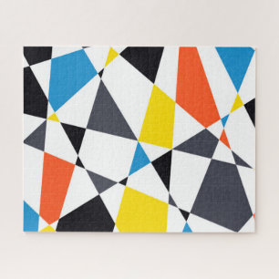 Colourful, cool, trendy, modern geometric shapes jigsaw puzzle