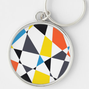 Colourful, cool, trendy, modern geometric shapes key ring