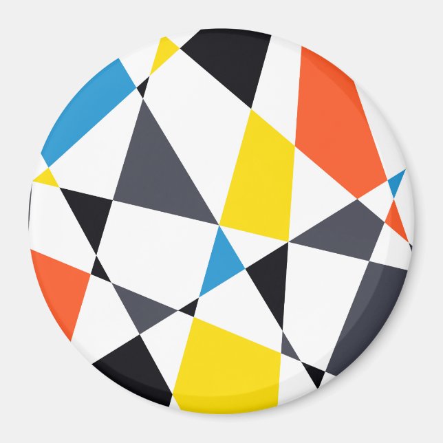 Colourful, cool, trendy, modern geometric shapes magnet (Front)