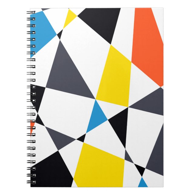 Colourful, cool, trendy, modern geometric shapes notebook (Front)