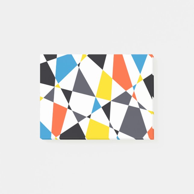 Colourful, cool, trendy, modern geometric shapes post-it notes (Front)