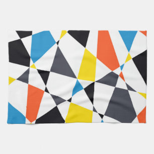 Colourful, cool, trendy, modern geometric shapes tea towel