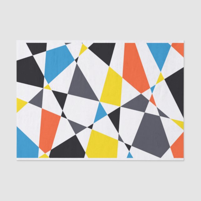 Colourful, cool, trendy, modern geometric shapes tissue paper (Front)