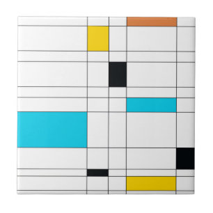 Colourful, cool, trendy, modern illustration art ceramic tile