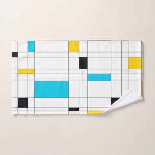 Colourful, cool, trendy, modern illustration art hand towel