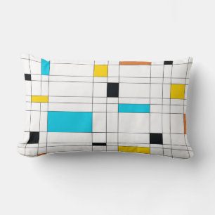 Colourful, cool, trendy, modern illustration art lumbar cushion