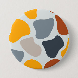Colourful, cool, trendy, modern organic geometric 7.5 cm round badge