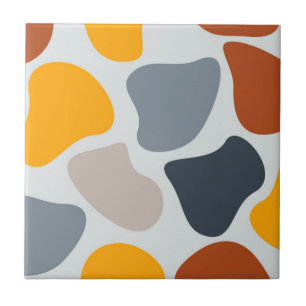 Colourful, cool, trendy, modern organic geometric ceramic tile