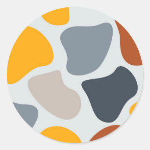 Colourful, cool, trendy, modern organic geometric classic round sticker