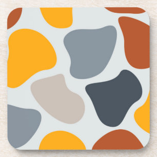 Colourful, cool, trendy, modern organic geometric coaster