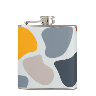 Colourful, cool, trendy, modern organic geometric hip flask