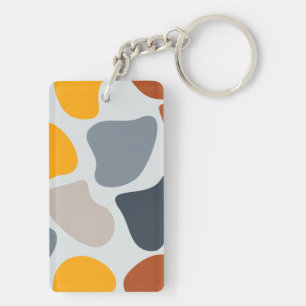 Colourful, cool, trendy, modern organic geometric key ring