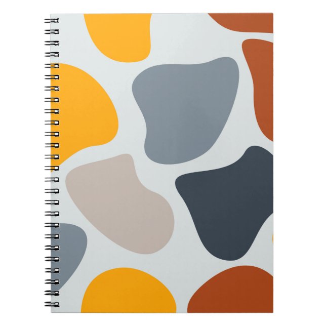 Colourful, cool, trendy, modern organic geometric notebook (Front)