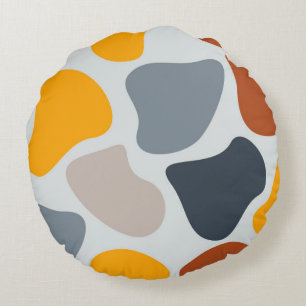 Colourful, cool, trendy, modern organic geometric round cushion