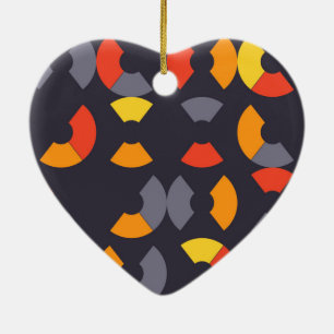 Colourful, cool, trendy, modern, urban circular ar ceramic ornament