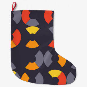 Colourful, cool, trendy, modern, urban circular ar large christmas stocking