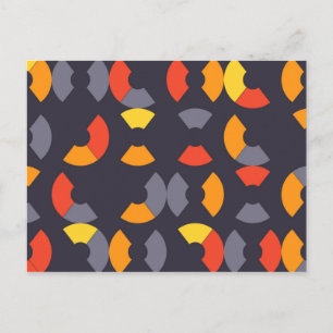 Colourful, cool, trendy, modern, urban circular ar postcard