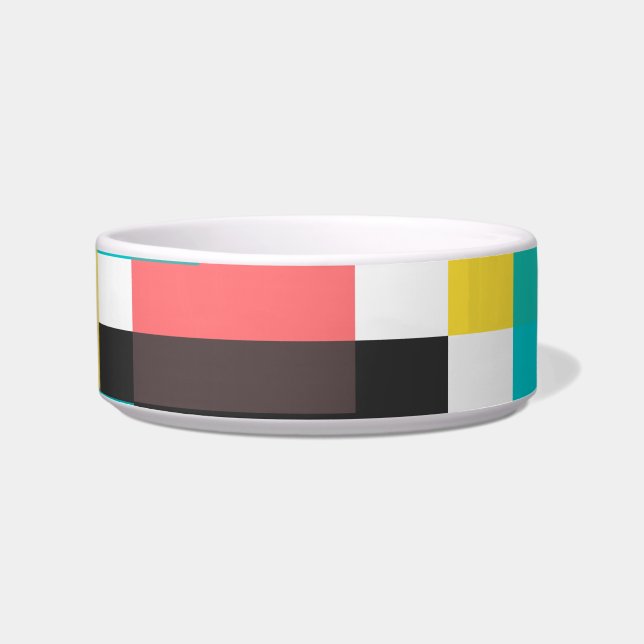 Colourful, cool, trendy, urban geometric shape art bowl (Front)