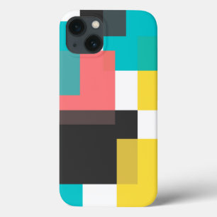 Colourful, cool, trendy, urban geometric shape art iPhone 13 case