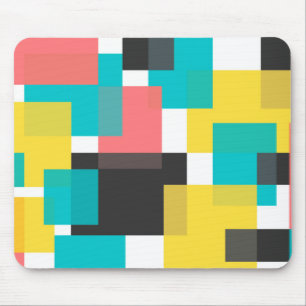 Colourful, cool, trendy, urban geometric shape art mouse pad