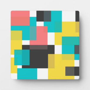 Colourful, cool, trendy, urban geometric shape art plaque