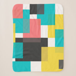 Colourful, cool, trendy, urban geometric shape art sherpa blanket