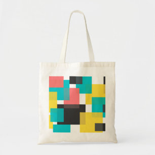 Colourful, cool, trendy, urban geometric shape art tote bag
