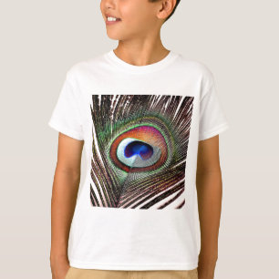 Colourful Copper Peacock Feather T-Shirt