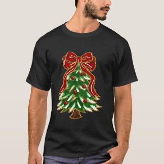 Colourful Coquette Bow Christmas Tree Christmas Gi T-Shirt