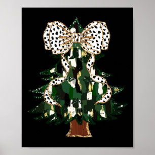 Colourful Coquette Bow Funny Christmas Tree Cute G Poster
