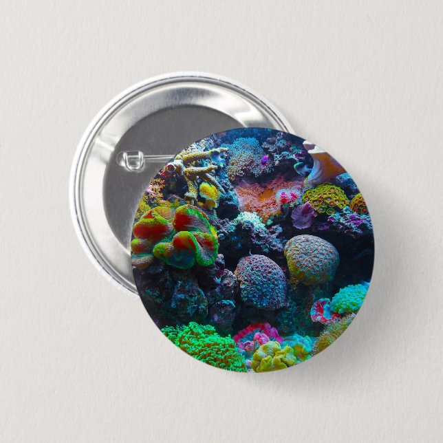 Colourful Coral 6 Cm Round Badge (Front & Back)