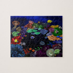 Colourful Coral & Fish Reef Art Jigsaw Puzzle