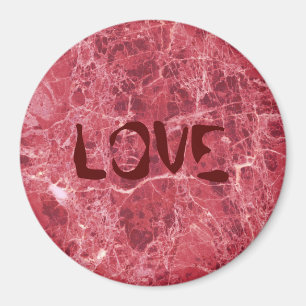 Colourful coral red marble magnet