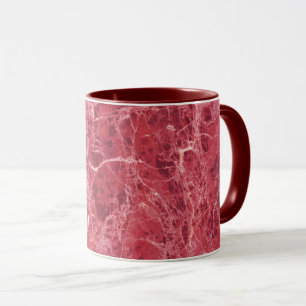 Colourful coral red marble mug