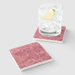 Colourful Coral Red Marble Stone Coaster
