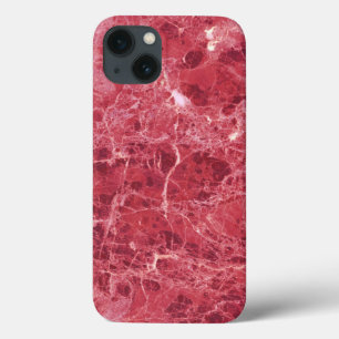 Colourful Coral Red Marble Texture iPhone 13 Case