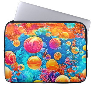Colourful Coral Reef Bubbles Laptop Sleeve