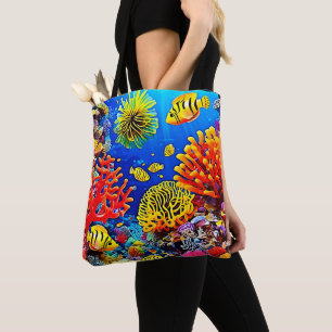 Colourful Coral Reef Design Tote Bag