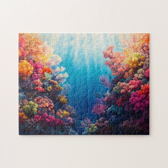 Colourful Coral Reef Digital Painting Jigsaw Puzzle (Horizontal)