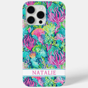 Colourful Coral Reef Monogrammed iPhone 15 Pro Max Case