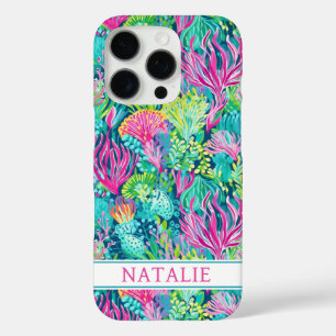 Colourful Coral Reef Monogrammed iPhone 16 Pro Case